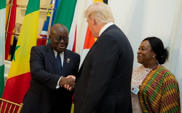 FILE PHOTO: Ghana's president Nana Akufo-Addo and U.S. President Donald Trump in Washington