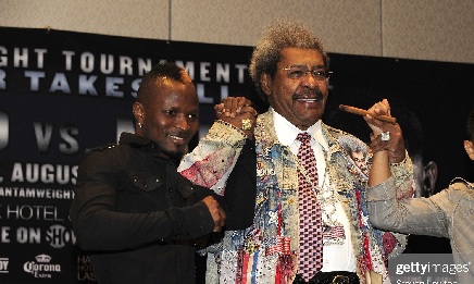 CAPTION: Don King (right) managed Joseph Agbeko during his heyday in the sport 