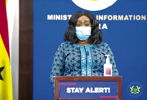Mrs Barbara Oteng-Gyasi speaking to some jouranlists at the briefing 