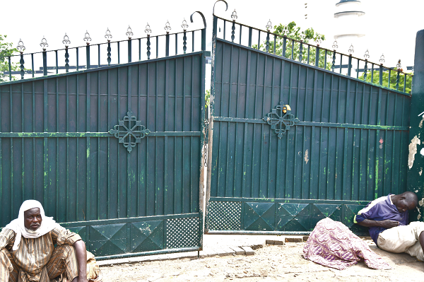 The Abossey Okai Central Mosque under lock. Picture: EBOW HANSON