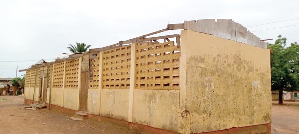The destroyed classroom block