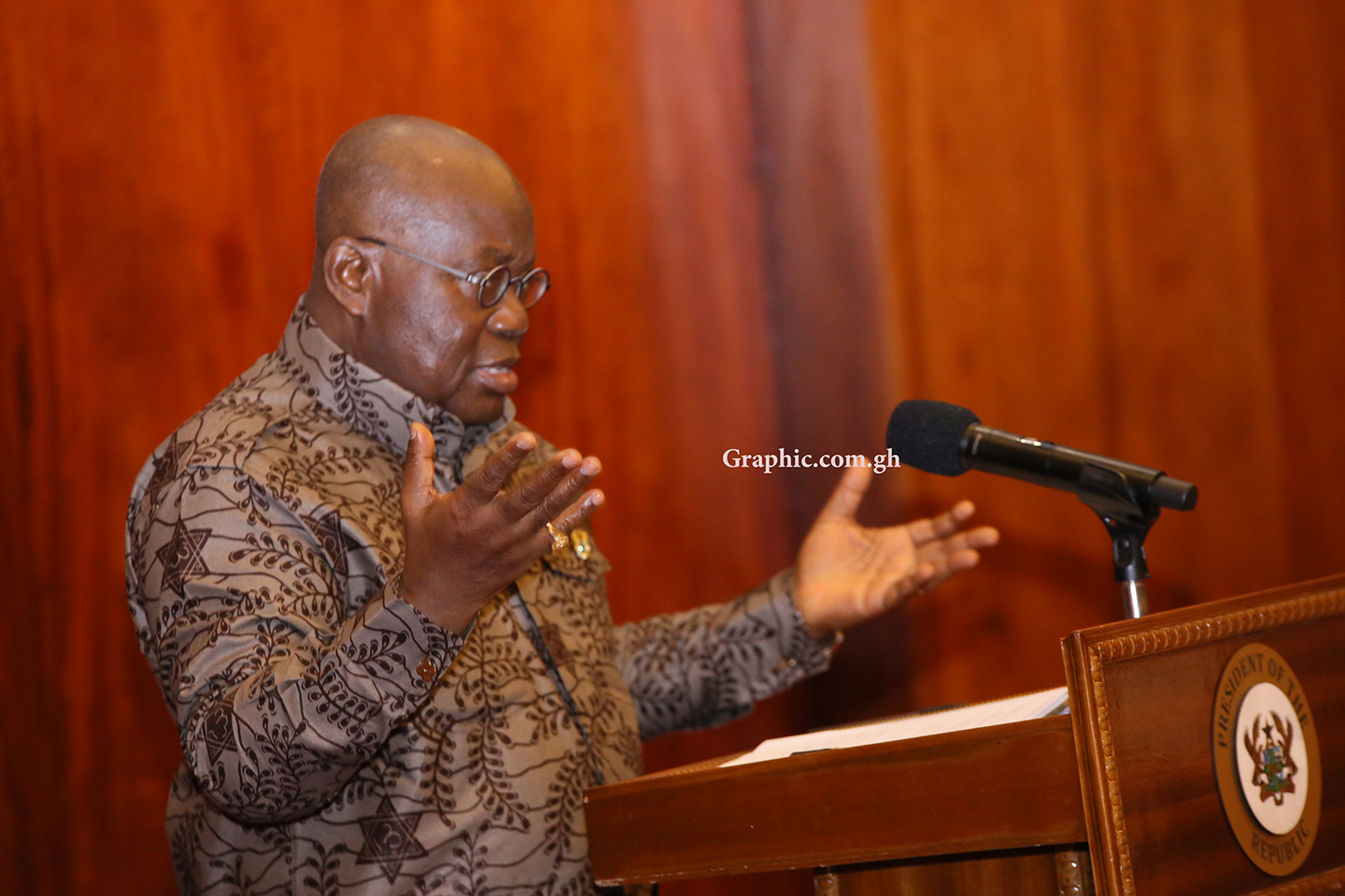 President Nana Addo Dankwa Akufo-Addo addressing Vice Chancellors at the Jubilee House.