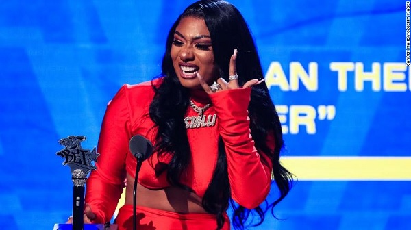Megan Thee Stallion, onstage at the BET Hip Hop Awards in October, was nominated for five BET Awards on Monday. (Photo by Carmen Mandato/Getty Images)