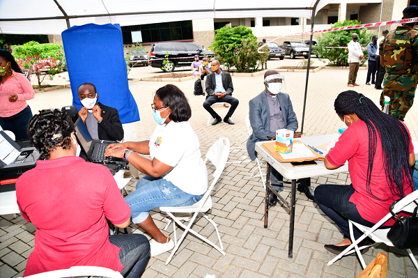 The pilot registration exercise at the Ridge Church in Accra. Picture: EBOW HANSON