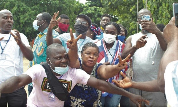  Some NPP sympathisers jubilating after the primaries