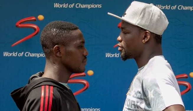 Sheriff Quaye (right) is looking forward to a third fight with Michael Ansah