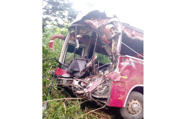 One of the Yutong buses involved in the accident
