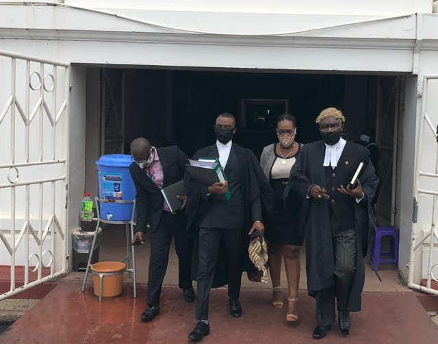 Gloria Fiadzi, the Executive Secretary of GIBA and lawyers of GIBA leaving the Supreme Court