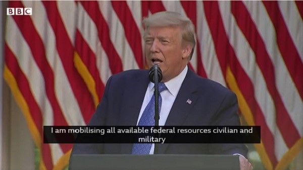 Trump declares himself the "law and order president"