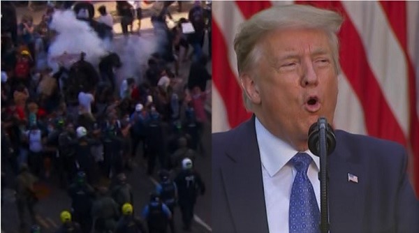 Trump shares letter that calls peaceful protesters 'terrorists'