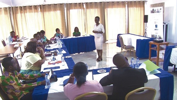 Ms Bonifacia Benefo Agyei,  SafeCare Country Manager, addressing participants in the workshop