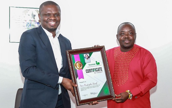 The Executive Director of the National Service Scheme (NSS), Mr Mustapha Ussif (left)
