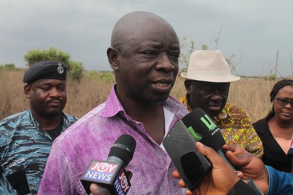 Mr Kwaku Asomah-Cheremeh, Minister of Lands and Natural Resources, briefing journalists. Picture: Maxwell Ocloo