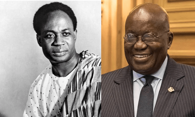  Dr Kwame Nkrumah (left) and President Nana Addo Dankwa Akufo-Addo