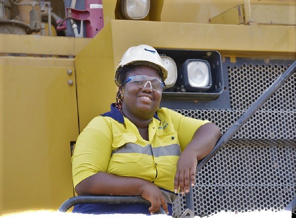 Ms Anastasia Osei Brobbey, a Haul Truck Operator at Newmont Ghana's Ahafo Mine, chose to challenge stereotype roles.