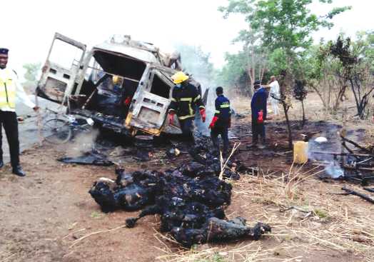 Security persons at the scene of the accident