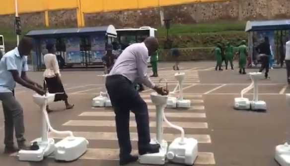 VIDEO: Rwanda installs wash basins near buses to combat coronavirus