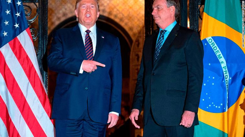 US President Donald Trump met with Brazilian President Jair Bolsonaro on Saturday.