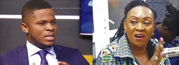 Mr Sammy Gyamfi (Mr Sammy Gyamfi) Mrs Mavis Hawa Koomson (right)