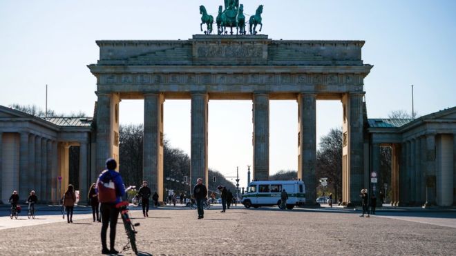 Many people went to parks and other public places in Germany on Sunday