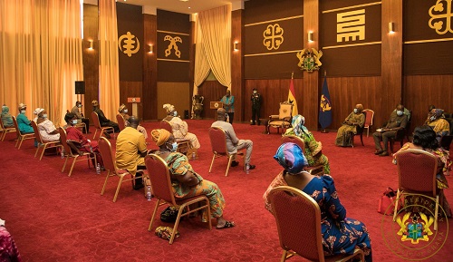 PHOTOS: Social distancing observed at Prez Akufo-Addo's meeting with market leaders