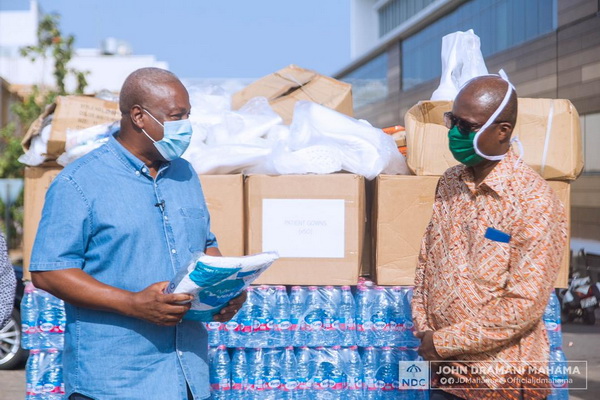 Former President John Mahama and the Medical Director in charge of the Ridge Hospital, Dr. Emmanuel Srofenyoh