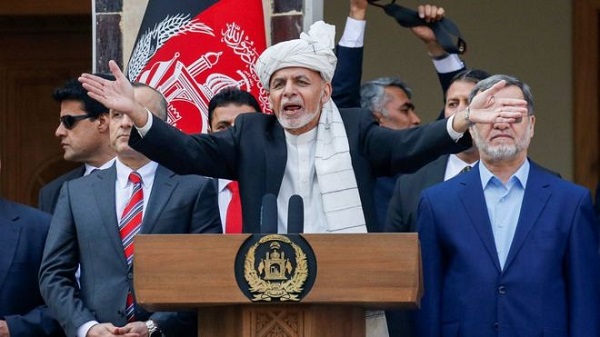 Ashraf Ghani was sworn in as president as his rival attended his own ceremony nearby