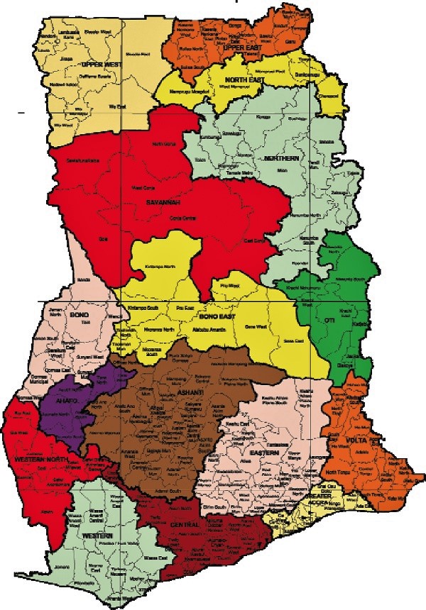Evolution of Ghana Regions: from 5 to 16