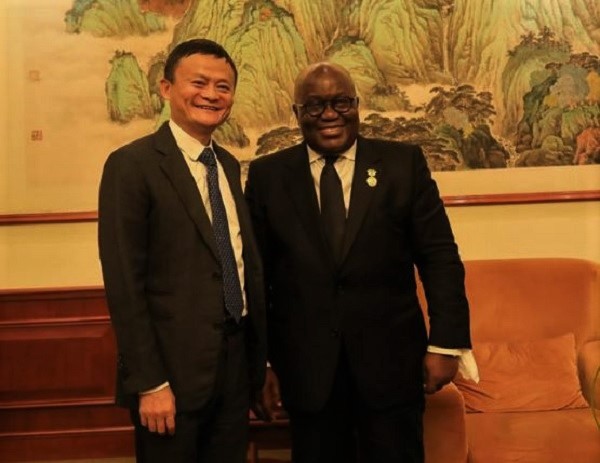 Jack Ma (left) and President Akufo-Addo