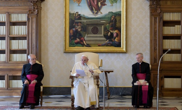 Pope holds his first ever virtual general audience with Italy on lockdown