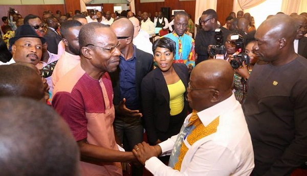 President Akufo-Addo and Ghana Journalists Association president Affail Monney