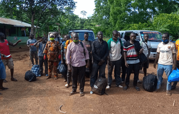 Some of the illegal migrants who were arrested 