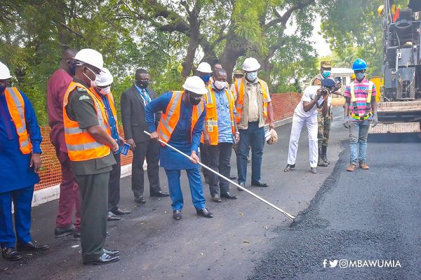  Vice President Mahamudu Bawumia breaking the ground for the commencement of the project