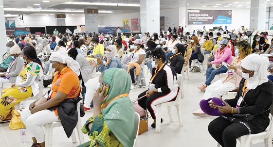 The deportees waiting for screening after their arrival at the Kotoka International Airport.
