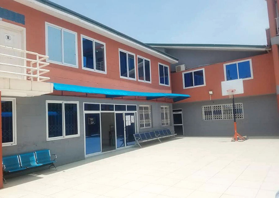 Bishop Titi Ofei's 100 bed capacity facility, that was rejected by residents of Baastona as a COVID-19 isolation facility. INSET: Bishop Titi Ofei
