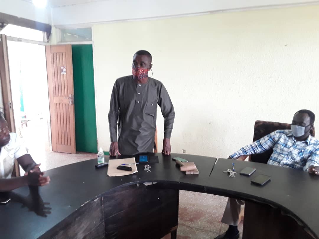 The Officer in Charge of Special Duties on the Planting for Food and Jobs(PFJs),Mr Baffour Amoh Kofi II addressing input dealers at Bolgatanga