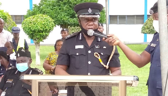 Eastern Regional Police Commander, Deputy Commissioner of Police, Edward J. Akrofi-Oyirifi, speaking at the ceremony