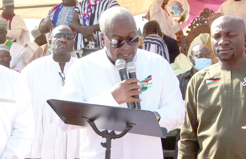 Former President Mahama speaking at the event