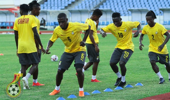 The Black Stars training ahead of the Sudan match