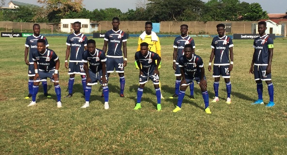 A line up of Liberty Professionals players before kick off
