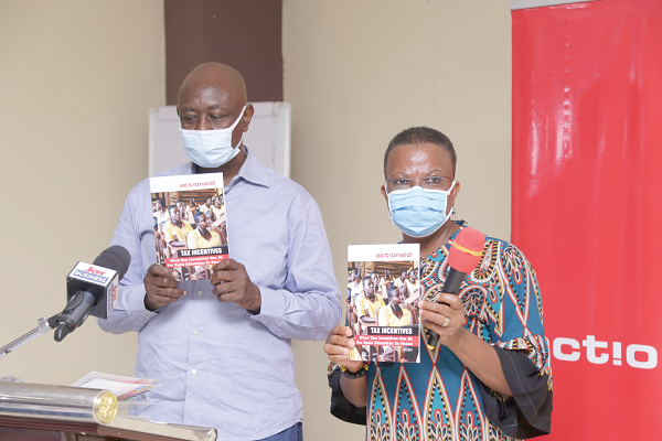Mr Sumaila Abdul Raman (left) and Mrs Joyce Larnyoh launching the report in Accra. Picture: NII MARTEY M. BOTCHWAY