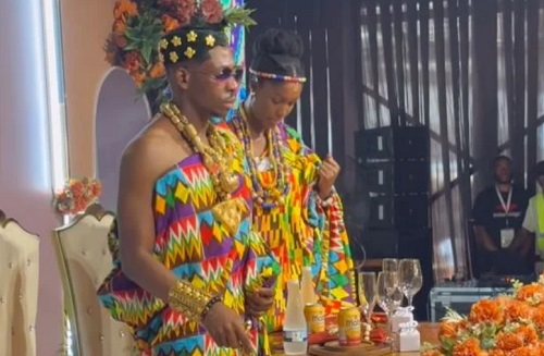Nigerian gospel artist Moses Bliss and his wife, Marie Wiseborn, have celebrated their traditional wedding ceremony in Ghana, capturing hearts with their cross-cultural union.