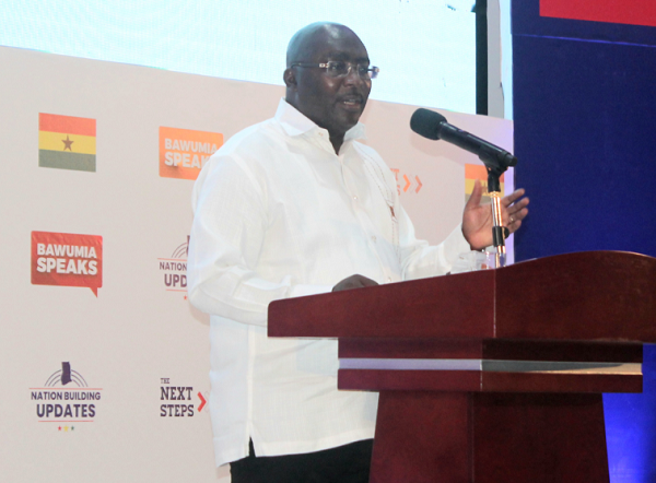 Dr Bawumia addressing the audience at the lecture. Picture: MAXWELL OCLOO