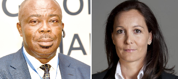 Mr Stephen Asamoah Boateng and Ms Anne Sophie Avé, French Ambassador to Ghana
