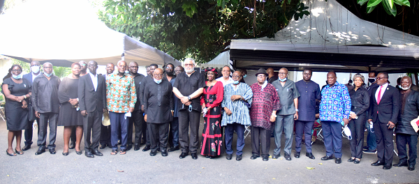 Members of Parliament with the family of  former President  Jerry John Rawlings.  Picture: ALBERTA MORTTY