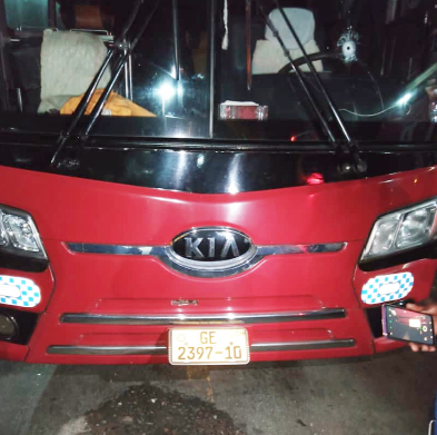 The VIP bus that was attacked by the robbers