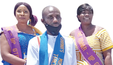 The award winners (from left): Ms Anima Junior, the first runner-up; Mr Asomaning Asante, Overall Best Teacher, and Ms Sandra Osei, second runner-up