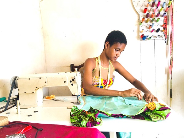 Wilhelmina Ayi, a fashion designer at 18