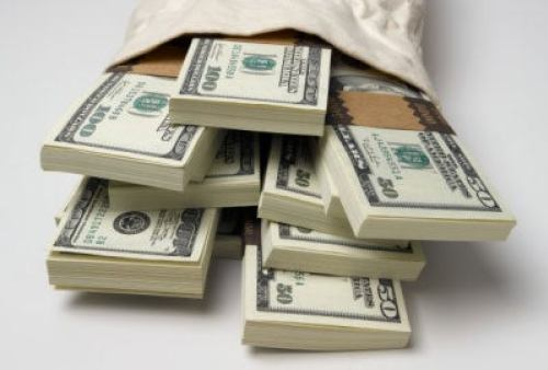 Bundles of $100 bills