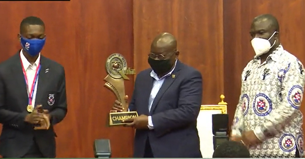 PRESEC presents 2020 NSMQ  trophy to Prez Akufo-Addo